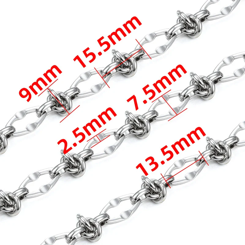 Stainless Steel Lip Knot Chain Electrolysis Hip Hop Style Bracelet Necklace Accessories - Image 5