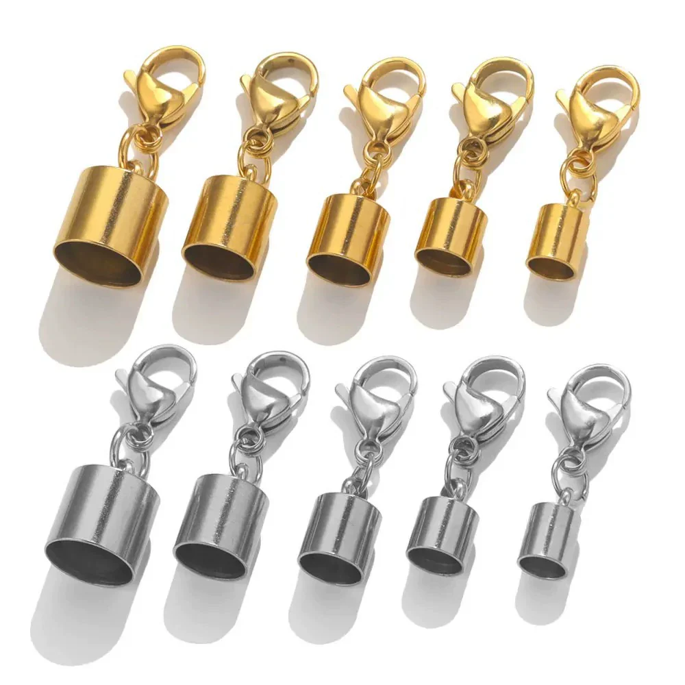 Stainless Steel Lobster Buckle Leather Rope Bracelet Buckle Round Electroplated Diy Jewelry Accessories - Image 3