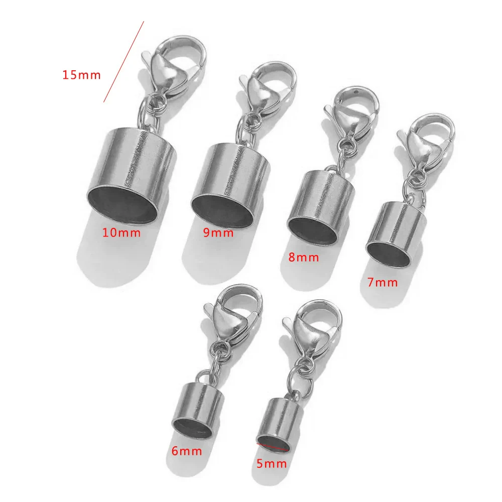 Stainless Steel Lobster Buckle Leather Rope Bracelet Buckle Round Electroplated Diy Jewelry Accessories - Image 6