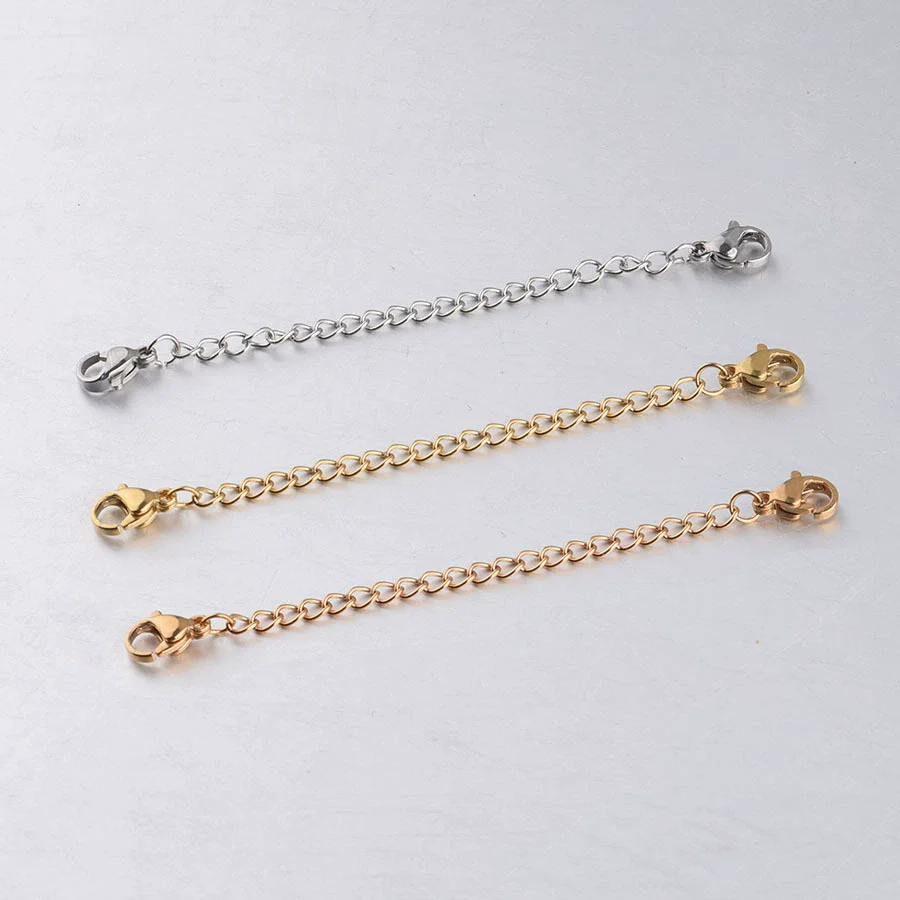Stainless Steel Lobster Buckle Tail Chain Double Head Bracelet Necklace Extension Chain Electroplated Diy Jewelry Accessories - Image 2