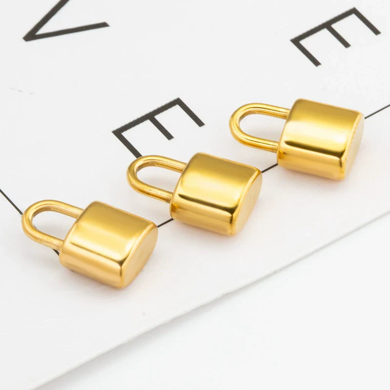 Stainless Steel Lock Pendant Accessories Electroplated Fashion Design For Necklace And Bracelet