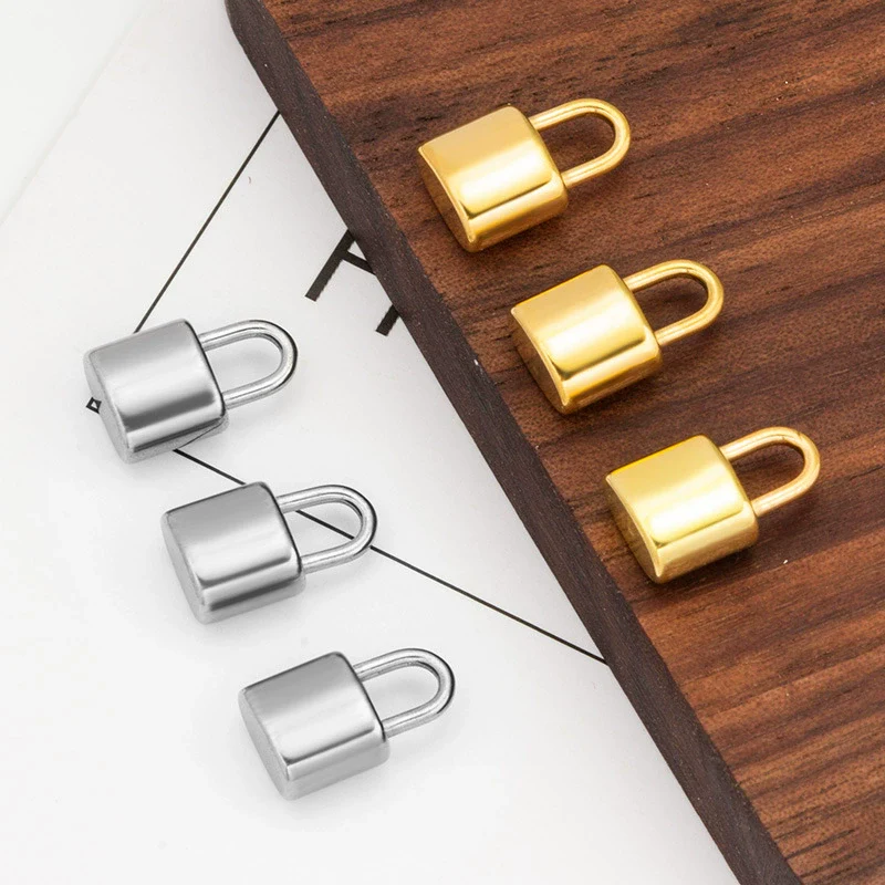 Stainless Steel Lock Pendant Accessories Electroplated Fashion Design For Necklace And Bracelet - Image 2