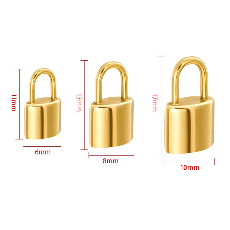 Stainless Steel Lock Pendant Accessories Electroplated Fashion Design For Necklace And Bracelet - Image 3