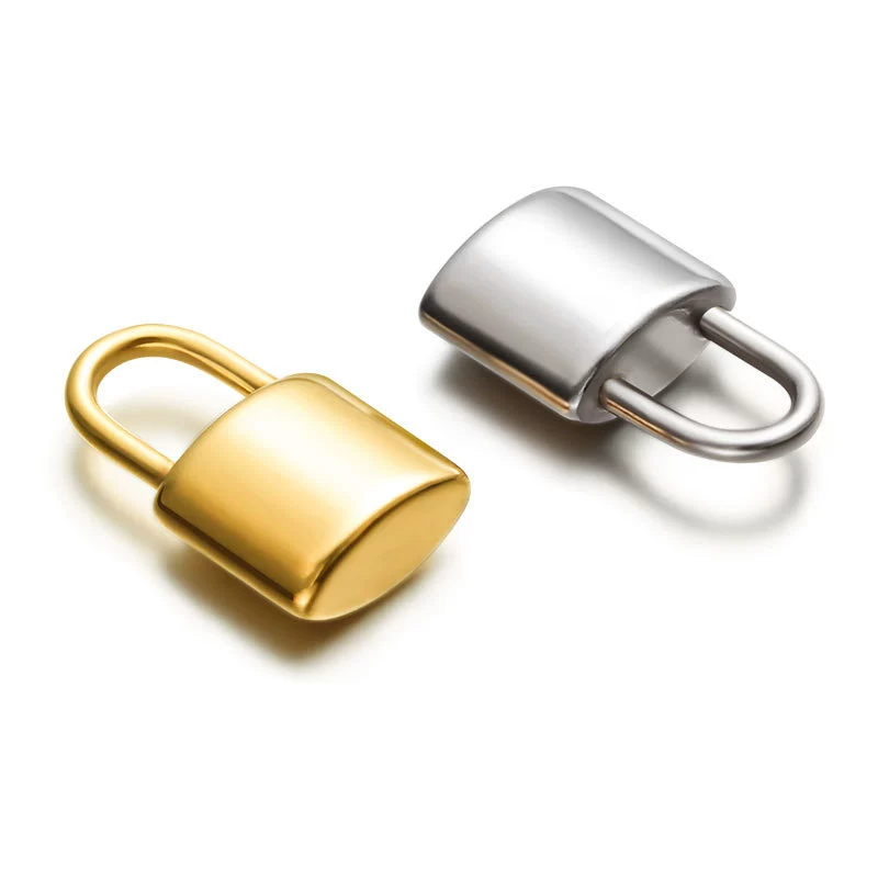 Stainless Steel Lock Pendant Accessories Electroplated Fashion Design For Necklace And Bracelet - Image 5