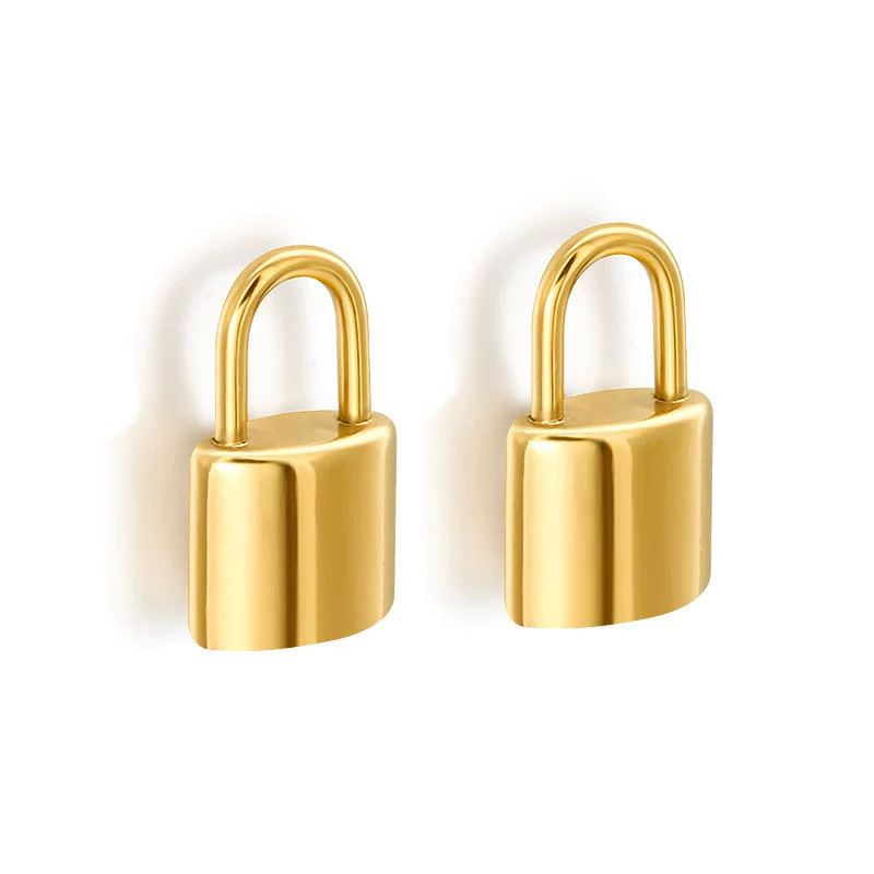 Stainless Steel Lock Pendant Accessories Electroplated Fashion Design For Necklace And Bracelet - Image 7
