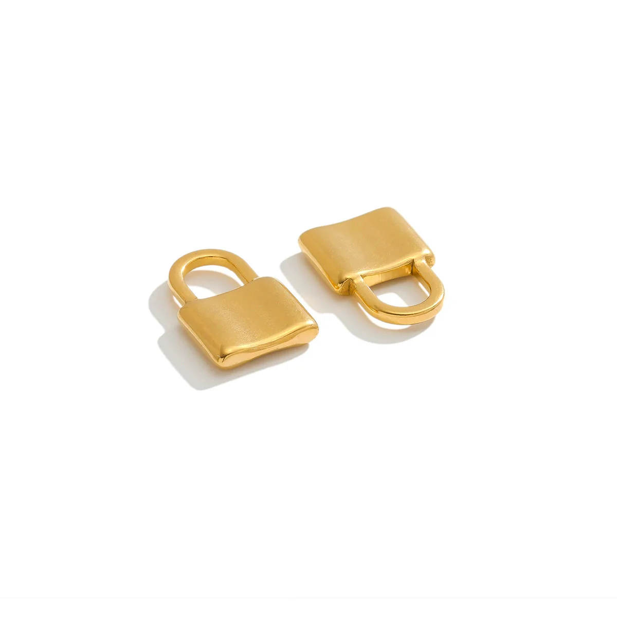 Stainless Steel Lock Pendant Three Dimensional Concave Convex Electroplated Punk Style For Diy Bracelet And Necklace - Image 6