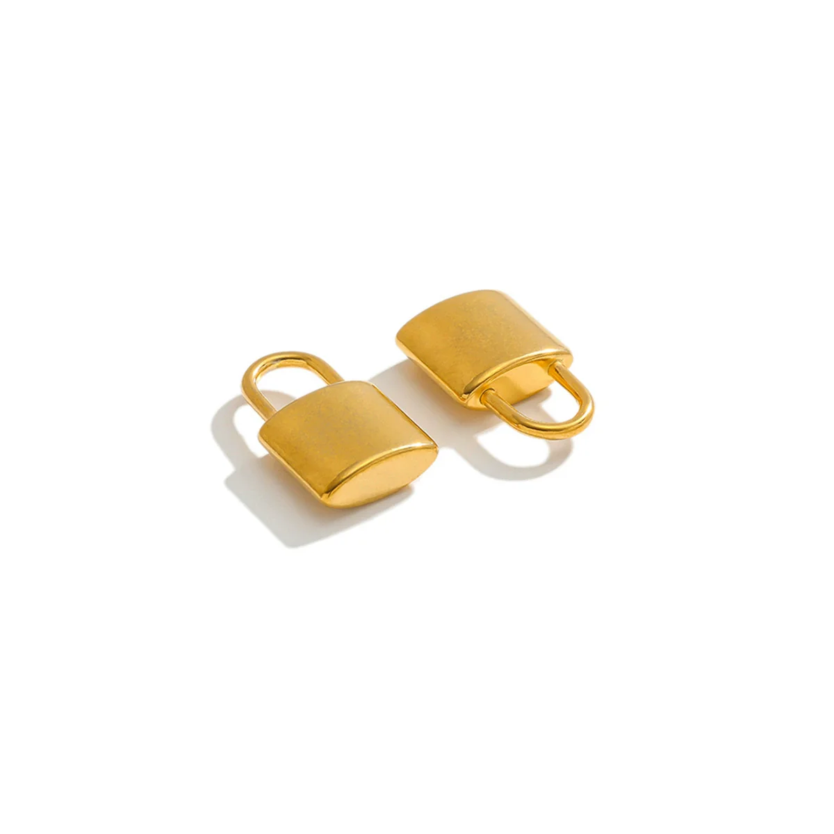 Stainless Steel Lock Pendant Three Dimensional Concave Convex Electroplated Punk Style For Diy Bracelet And Necklace - Image 8