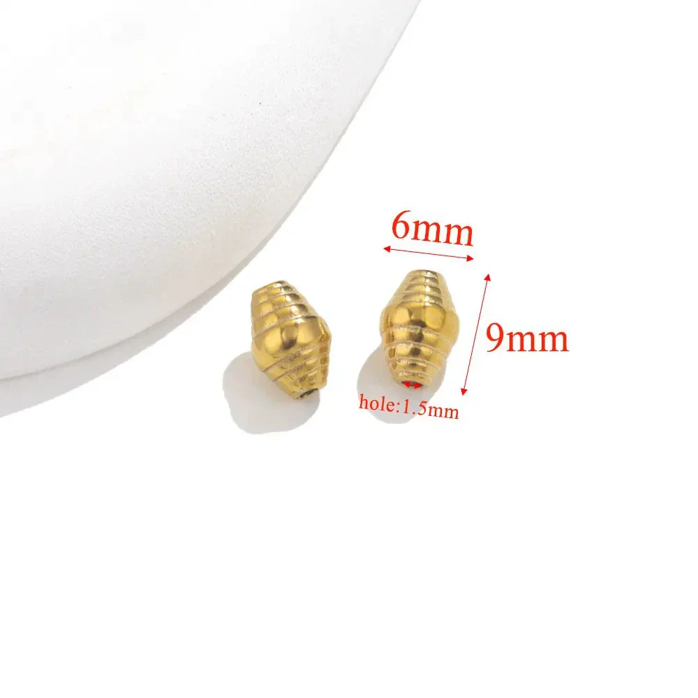 Stainless Steel Loose Beads Long Tube Shape Electroplated 18K Gold Vintage Necklace Diy Pendant Accessories - Image 6