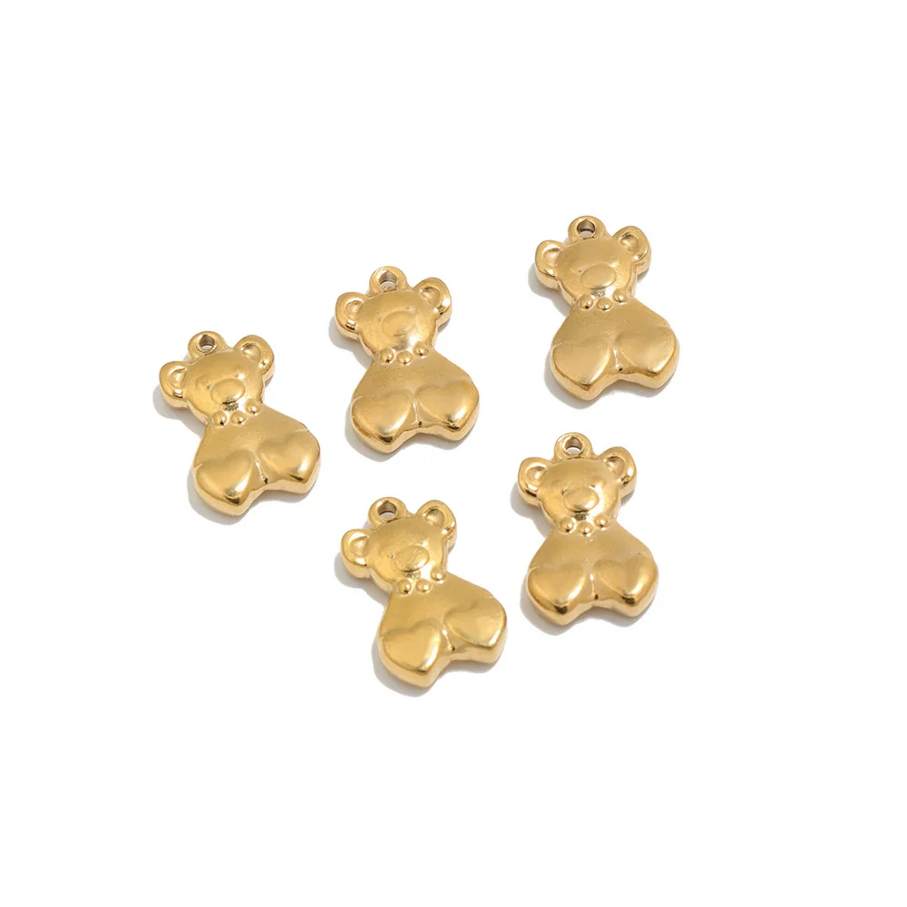 Stainless Steel Love Bear Pendant Electroplated Diy Sweater Necklace And Bracelet Pendant Accessories