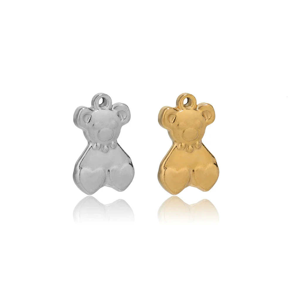 Stainless Steel Love Bear Pendant Electroplated Diy Sweater Necklace And Bracelet Pendant Accessories - Image 2