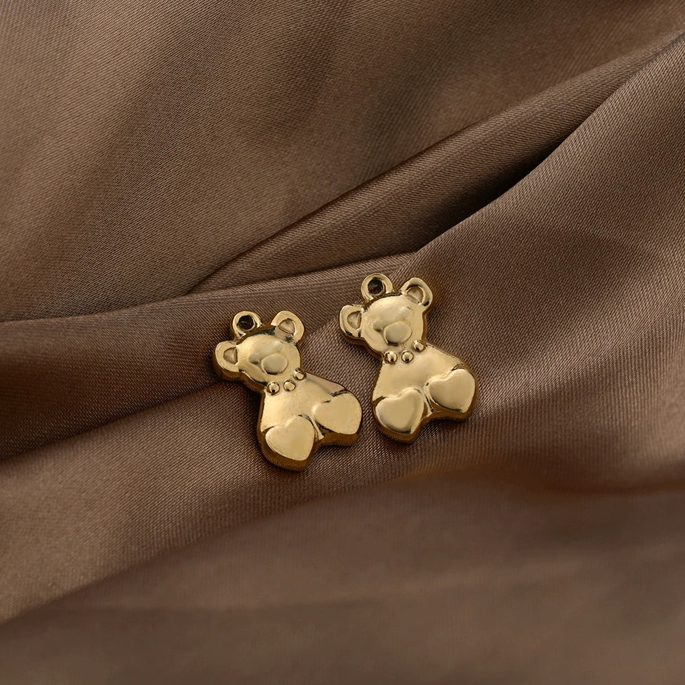 Stainless Steel Love Bear Pendant Electroplated Diy Sweater Necklace And Bracelet Pendant Accessories - Image 3