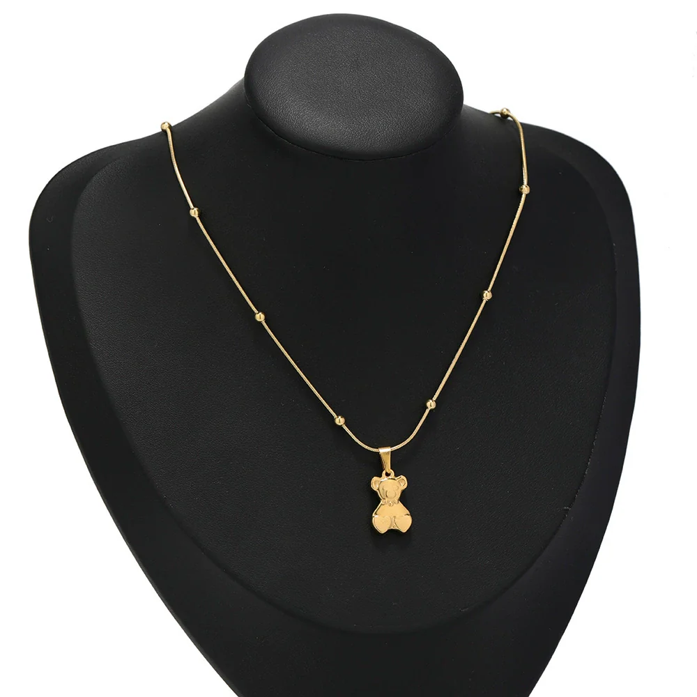 Stainless Steel Love Bear Pendant Electroplated Diy Sweater Necklace And Bracelet Pendant Accessories - Image 4