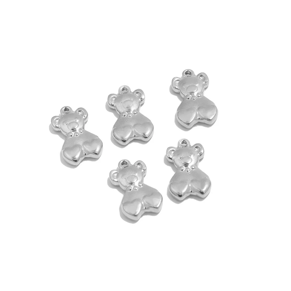 Stainless Steel Love Bear Pendant Electroplated Diy Sweater Necklace And Bracelet Pendant Accessories - Image 5