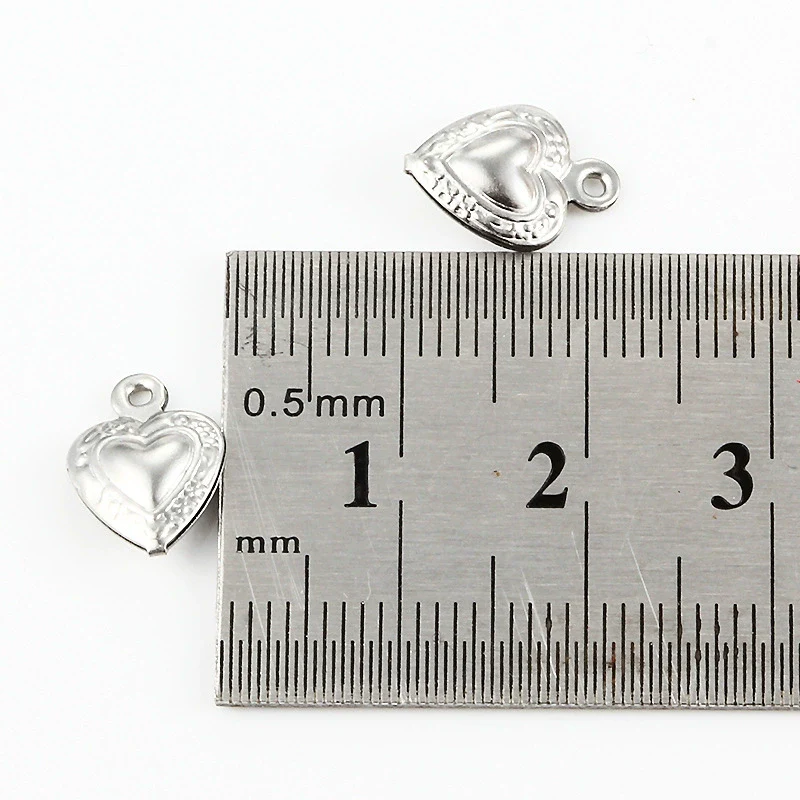 Stainless Steel Love Heart Shape Pendant For Necklace Bracelet Extension Chain With Electrolysis Treatment - Image 4
