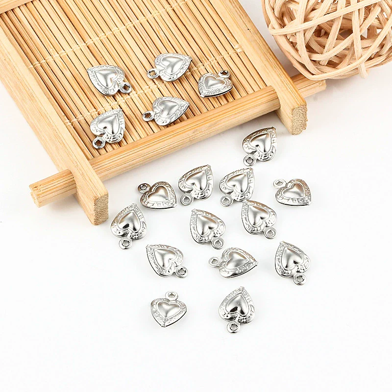 Stainless Steel Love Heart Shape Pendant For Necklace Bracelet Extension Chain With Electrolysis Treatment - Image 5