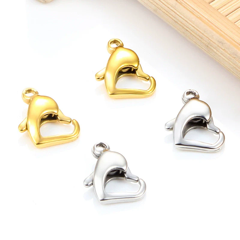 Stainless Steel Love Heartshaped Lobster Buckle Jewelry Accessories For Bracelet Necklace With Electroplating