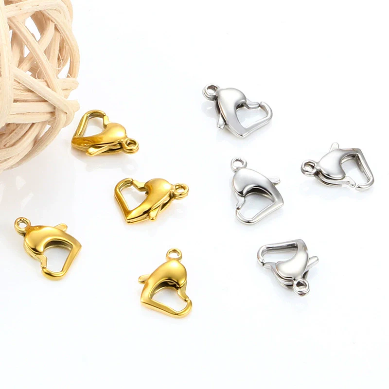 Stainless Steel Love Heartshaped Lobster Buckle Jewelry Accessories For Bracelet Necklace With Electroplating - Image 2