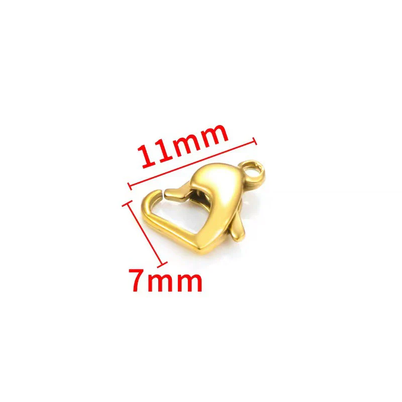 Stainless Steel Love Heartshaped Lobster Buckle Jewelry Accessories For Bracelet Necklace With Electroplating - Image 3