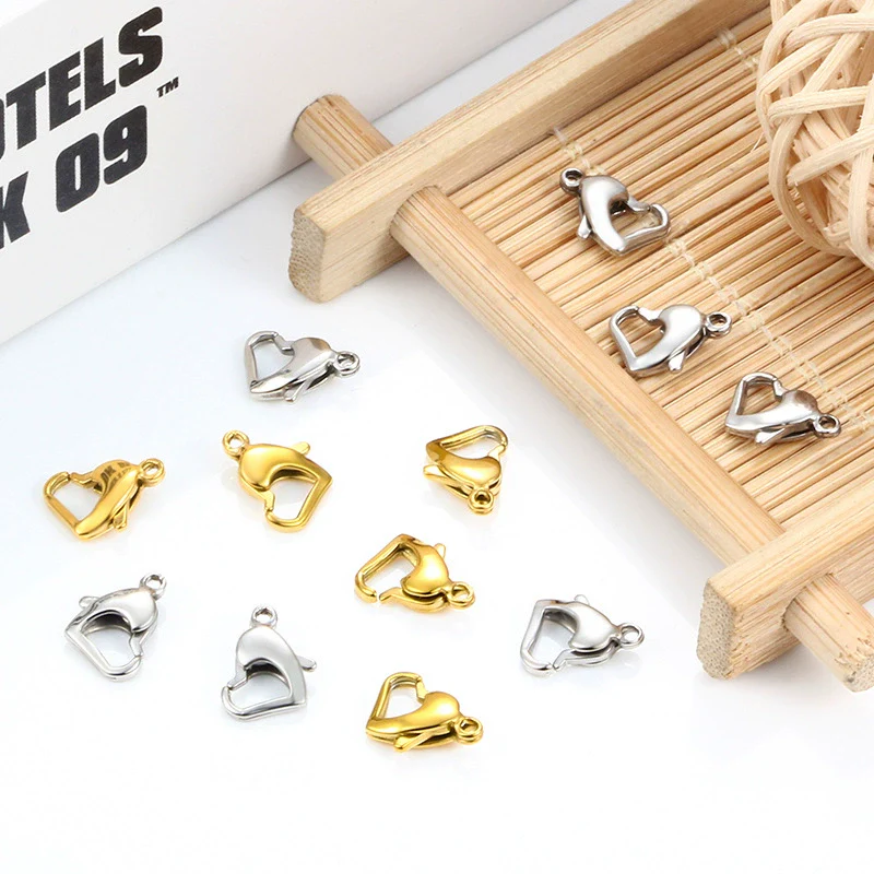 Stainless Steel Love Heartshaped Lobster Buckle Jewelry Accessories For Bracelet Necklace With Electroplating - Image 4