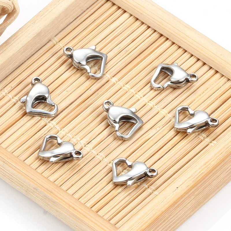 Stainless Steel Love Heartshaped Lobster Buckle Jewelry Accessories For Bracelet Necklace With Electroplating - Image 6