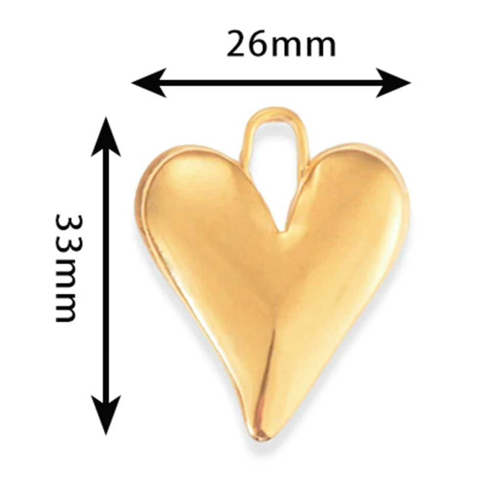 Stainless Steel Love Irregular Heart Electroplated Handmade Jewelry Accessories Pendant - Image 14