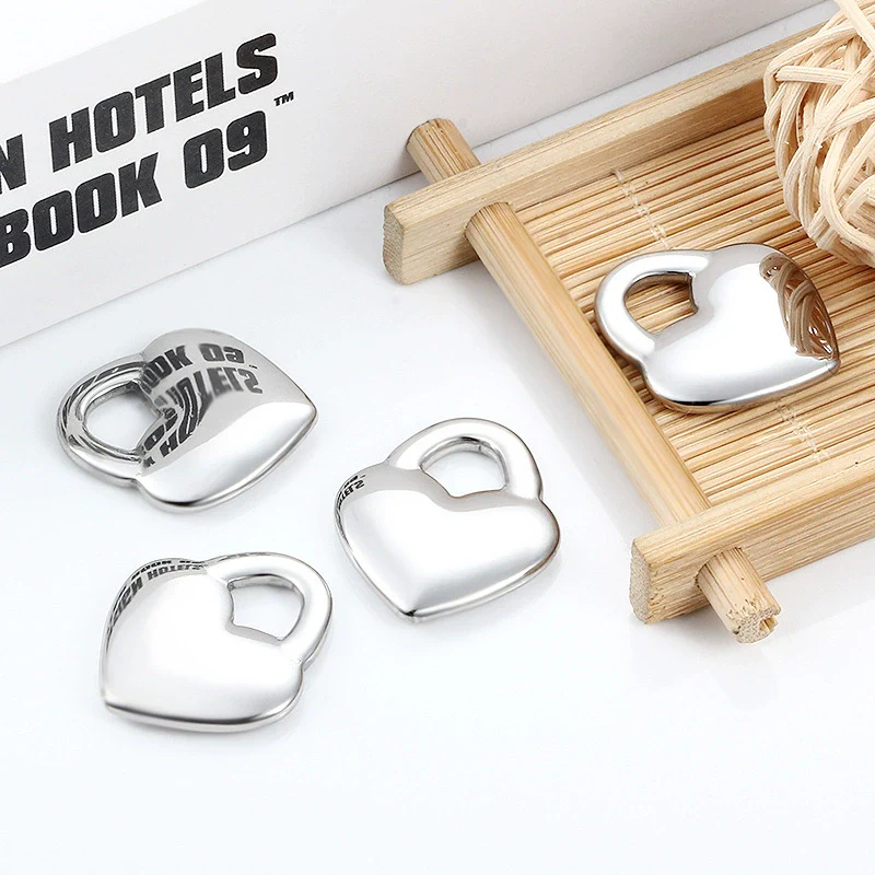 Stainless Steel Love Lock And Heart Shape Jewelry Diy Polished Vacuum Electroplated Pendant For Necklace Bracelet Waist Chain - Image 4