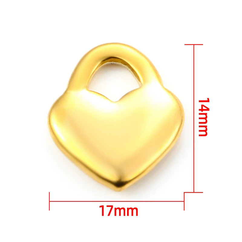 Stainless Steel Love Lock And Heart Shape Jewelry Diy Polished Vacuum Electroplated Pendant For Necklace Bracelet Waist Chain - Image 7