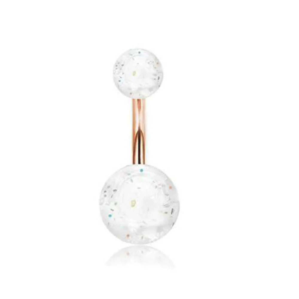 Stainless Steel Love Navel Ring Body Piercing Jewelry With Flower Pattern - Image 10
