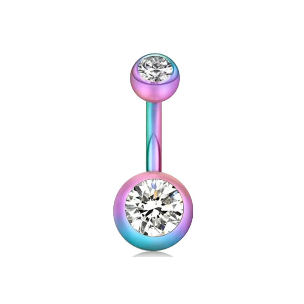 Stainless Steel Love Navel Ring Body Piercing Jewelry With Flower Pattern - Image 19