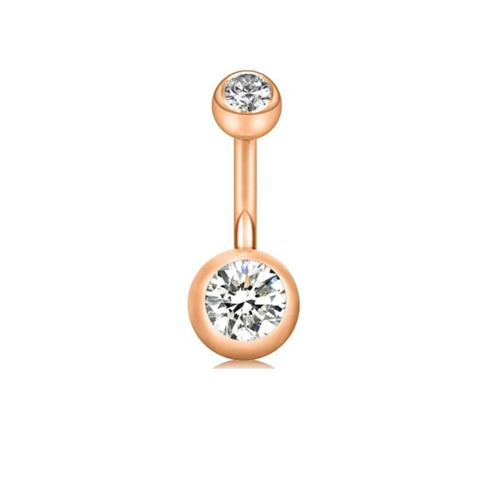 Stainless Steel Love Navel Ring Body Piercing Jewelry With Flower Pattern - Image 21