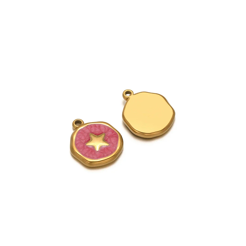 Stainless Steel Love Palm Peach Heart Pendant Oil Dripping Diy Retro Necklace Earrings Accessories - Image 32
