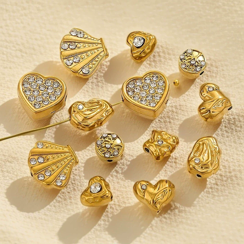 Stainless Steel Love Pattern Hollow Heart Bead Bracelet Jewelry Accessories With Crystal Diamond Zirconium Casting Process - Image 3