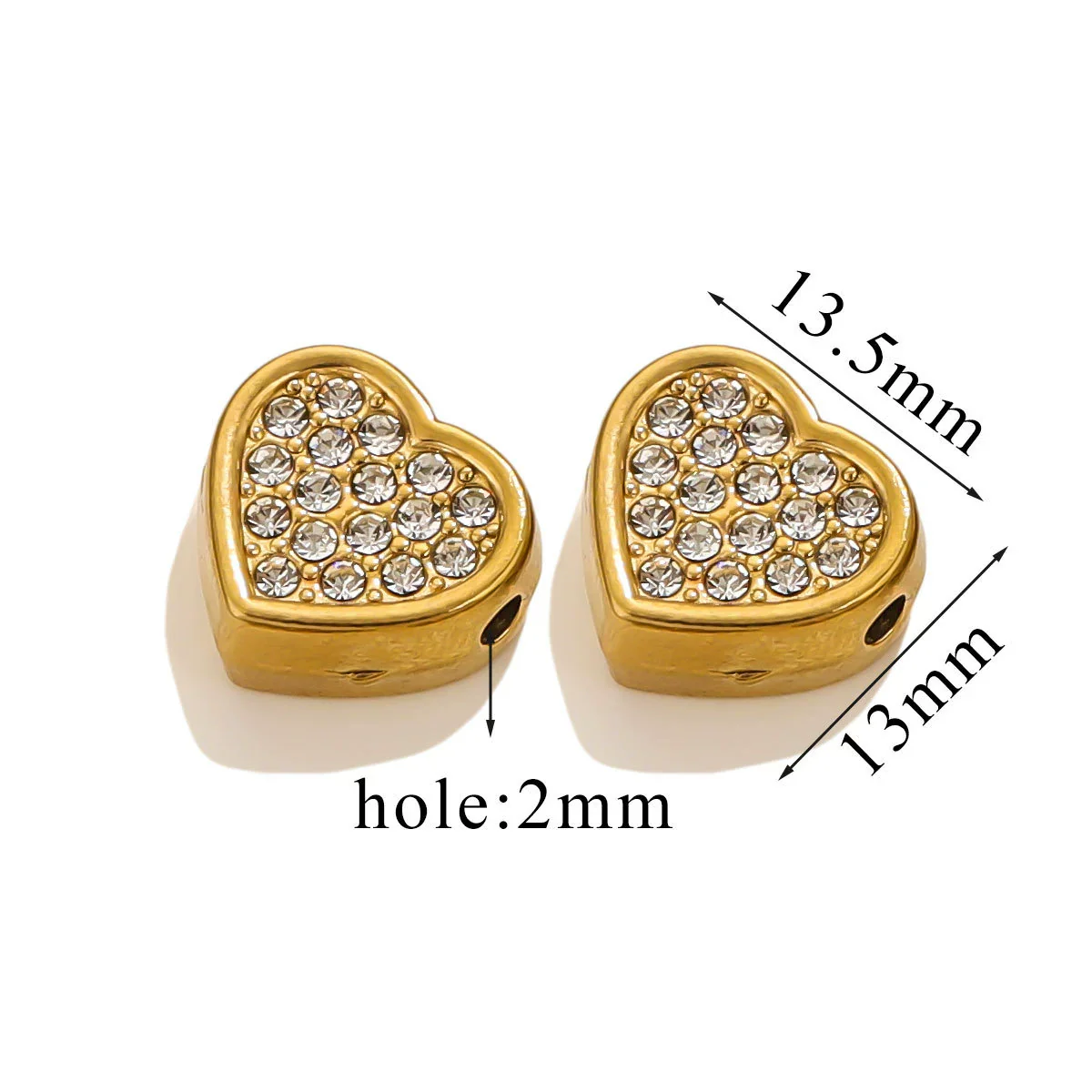 Stainless Steel Love Pattern Hollow Heart Bead Bracelet Jewelry Accessories With Crystal Diamond Zirconium Casting Process - Image 8