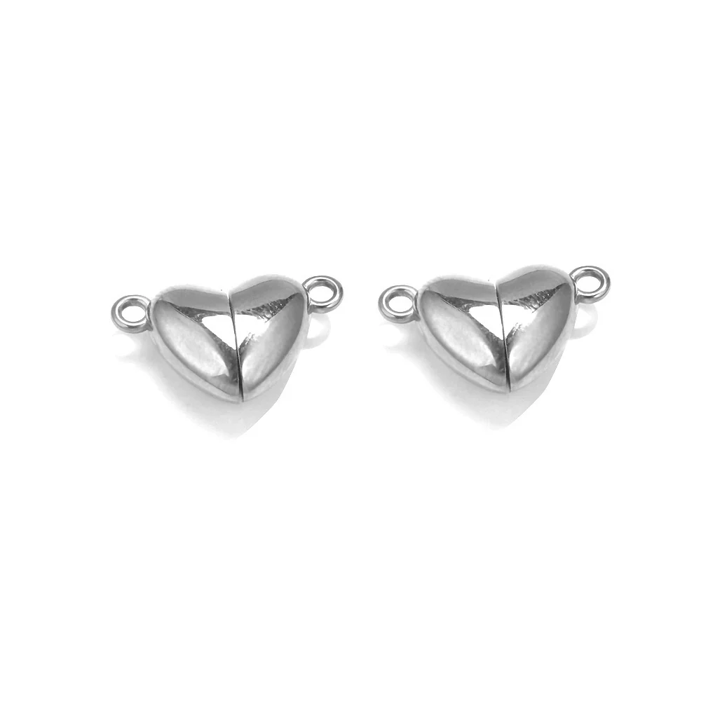Stainless Steel Love Shape Magnetic Buckle Pendant Leather Bracelet Jewelry Making Accessories With Electroplating - Image 7