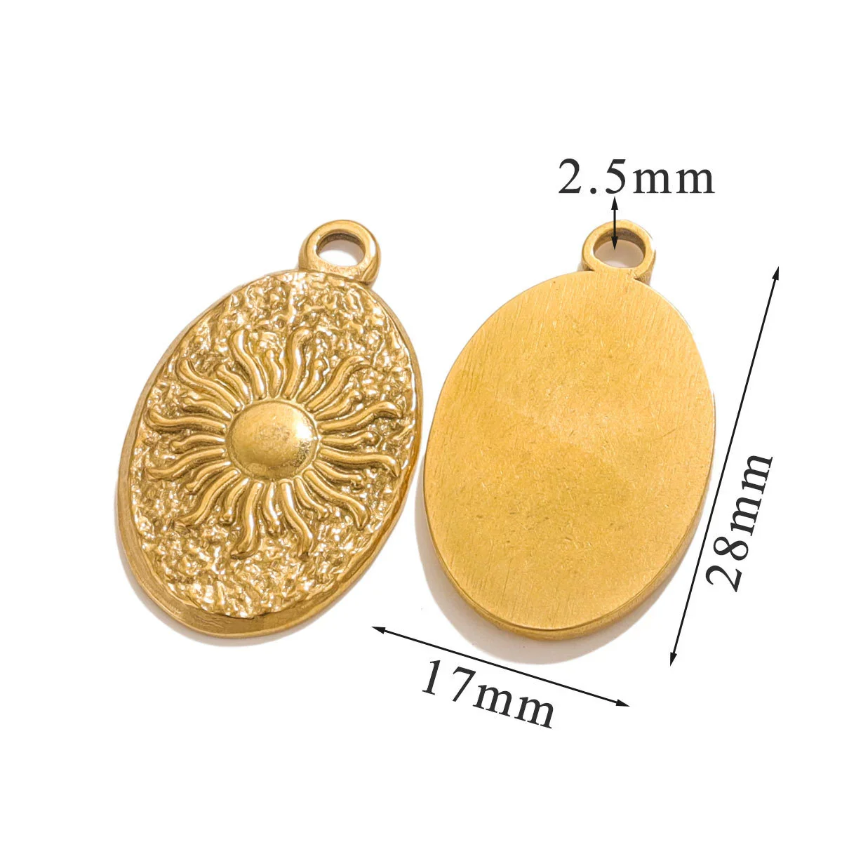 Stainless Steel Love Shape Tarot Sun Star Inspired Electroplated Necklace Pendant Jewelry Accessories - Image 12