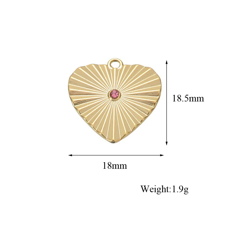 Stainless Steel Love Shaped Oil Pressure Pleated Pattern Tag Pendant Electroplated Bracelet Necklace Accessories - Image 2