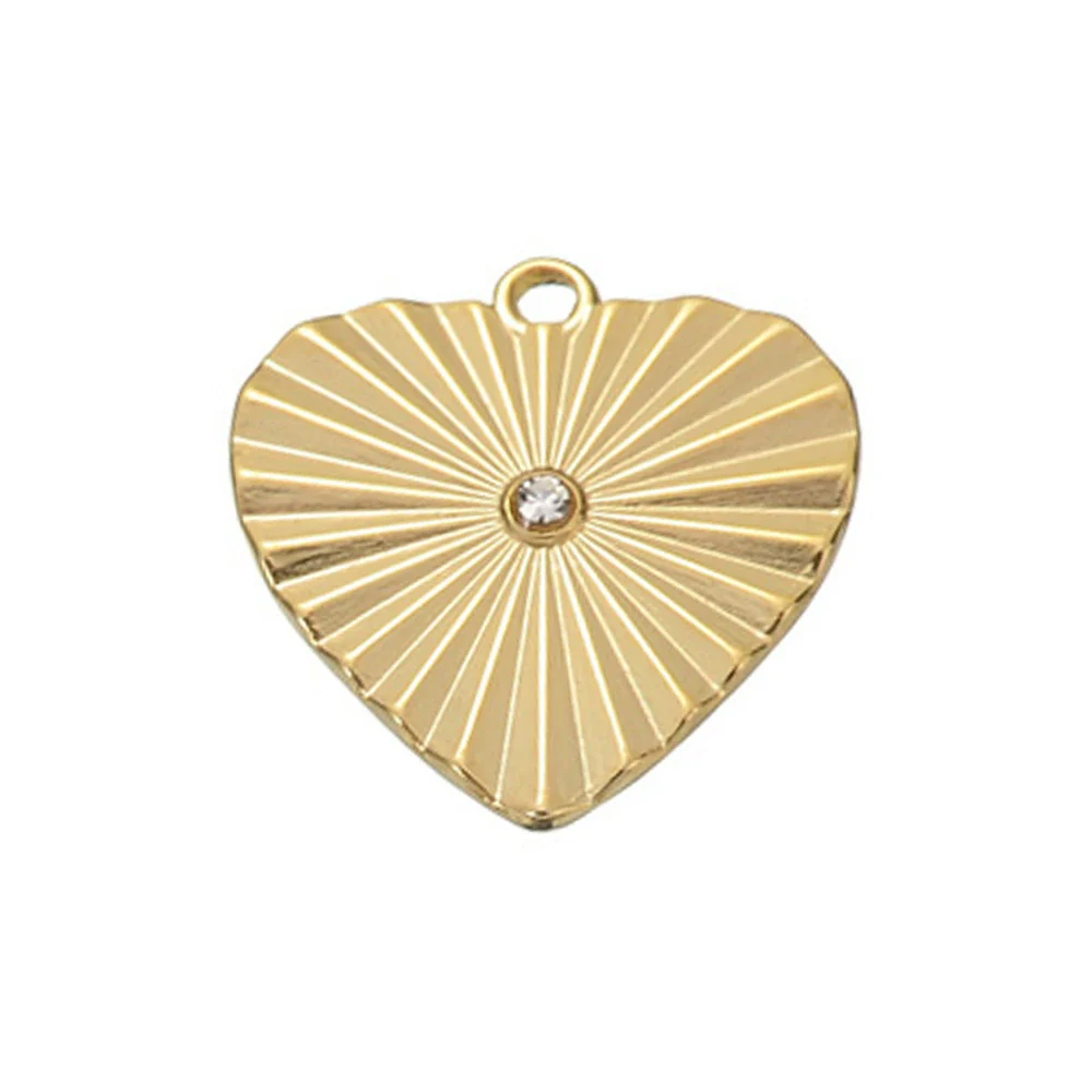Stainless Steel Love Shaped Oil Pressure Pleated Pattern Tag Pendant Electroplated Bracelet Necklace Accessories - Image 6