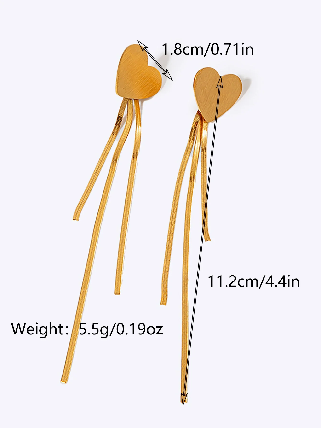 Stainless Steel Love Tassel Earrings Electroplated Medieval Geometric Style Jewelry For Women - Image 6