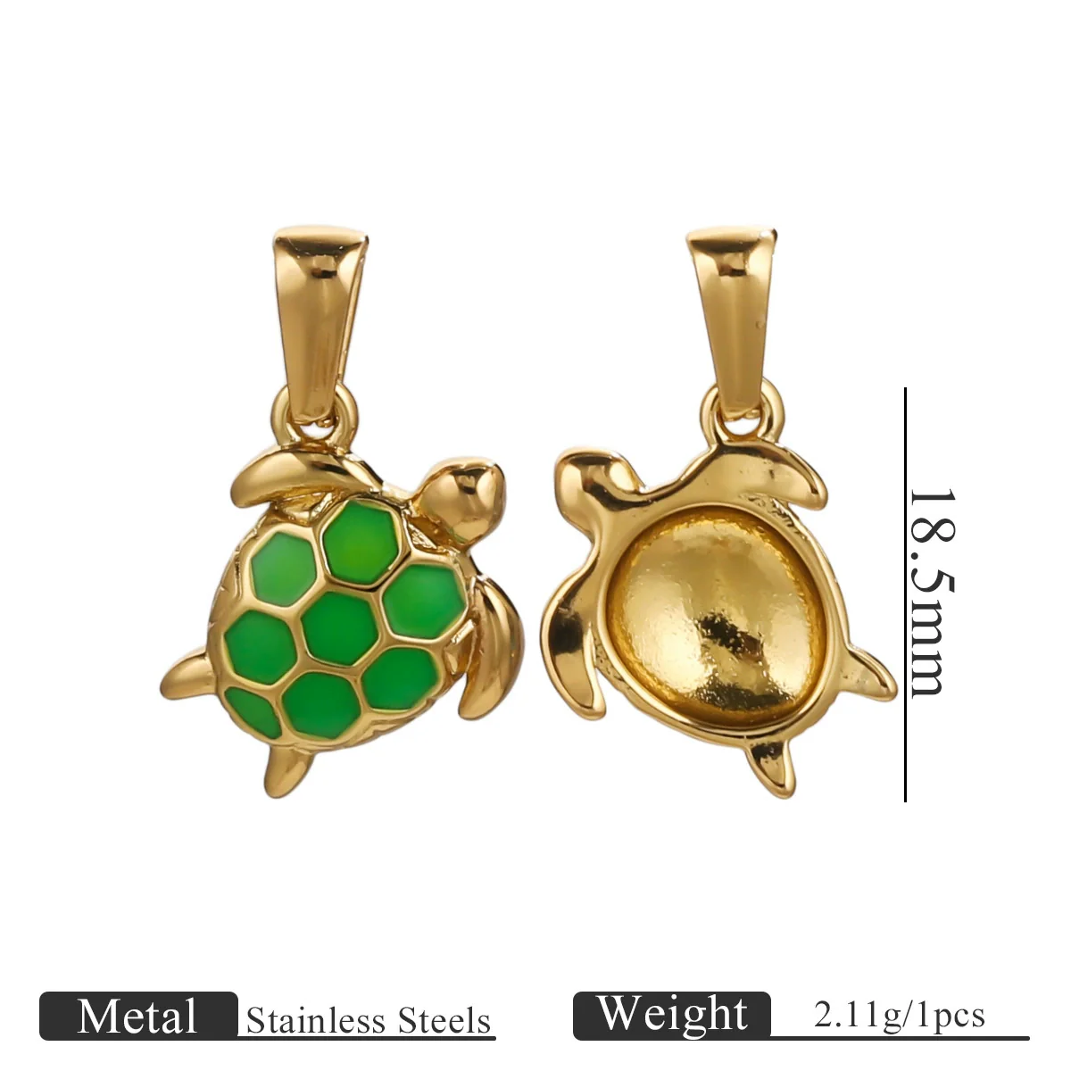 Stainless Steel Marine Organisms Turtle Shell Creative Pearl Shell Jewelry Accessories Pendant With Electroplating - Image 6