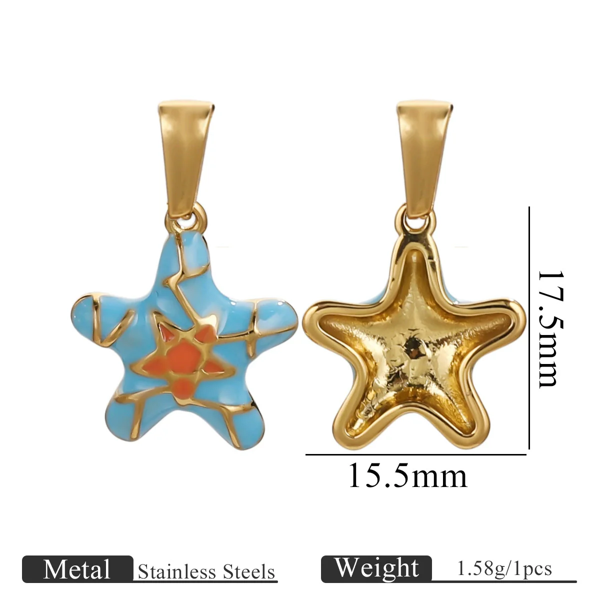 Stainless Steel Marine Organisms Turtle Shell Creative Pearl Shell Jewelry Accessories Pendant With Electroplating - Image 7