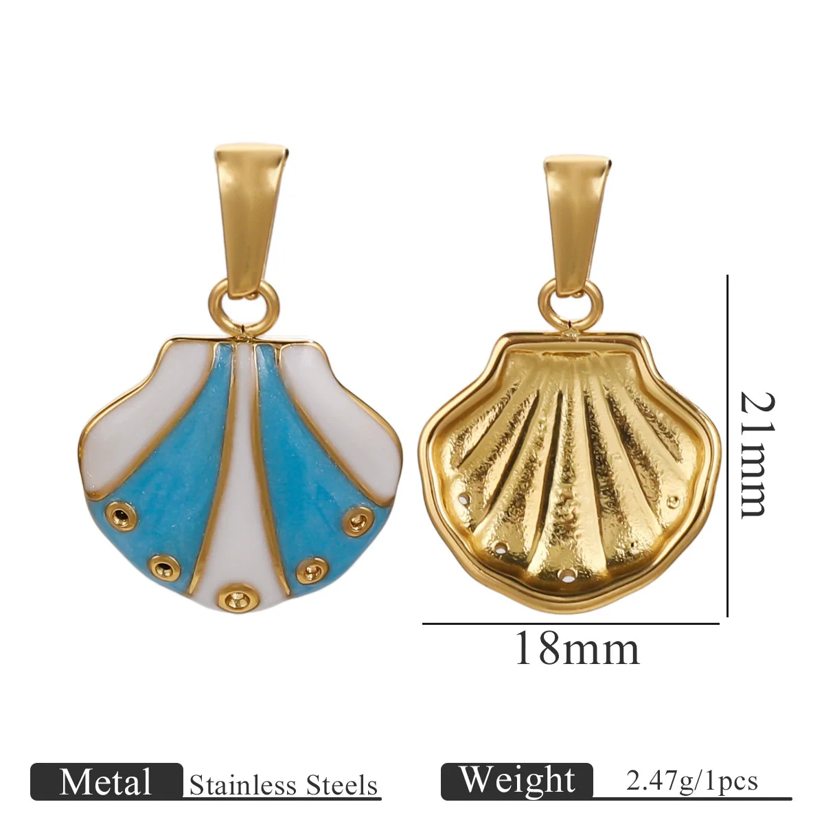 Stainless Steel Marine Organisms Turtle Shell Creative Pearl Shell Jewelry Accessories Pendant With Electroplating - Image 9