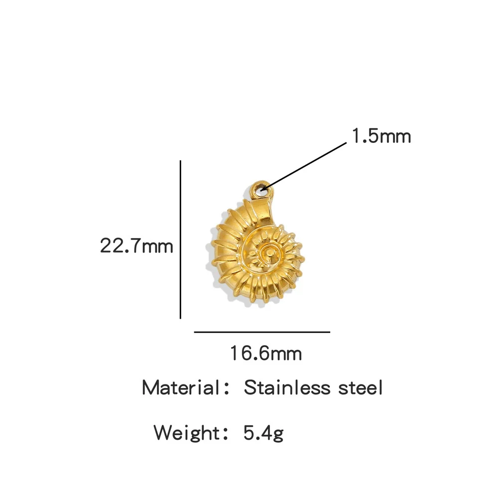 Stainless Steel Marine Series Shell Conch Sea Star Jewelry Accessories Pendant With Electroplating - Image 16