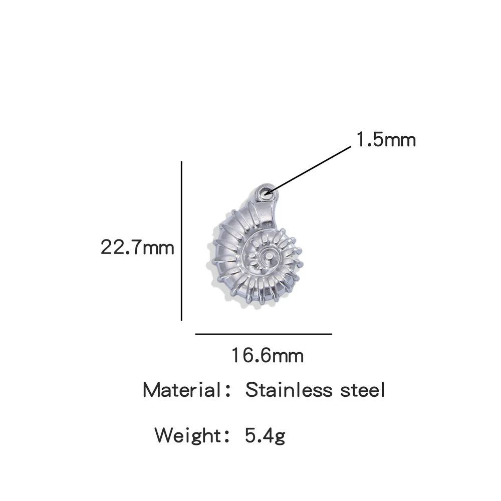 Stainless Steel Marine Series Shell Conch Sea Star Jewelry Accessories Pendant With Electroplating - Image 37