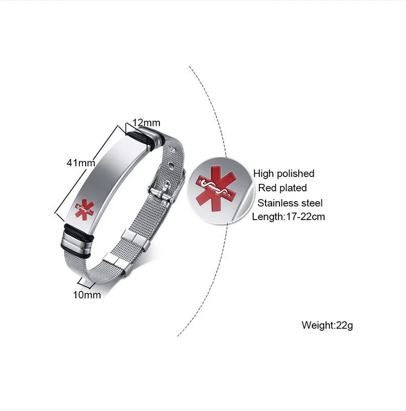 Stainless Steel Mesh Curved Laser Engraved Electroplated Fashion Bracelet - Image 11