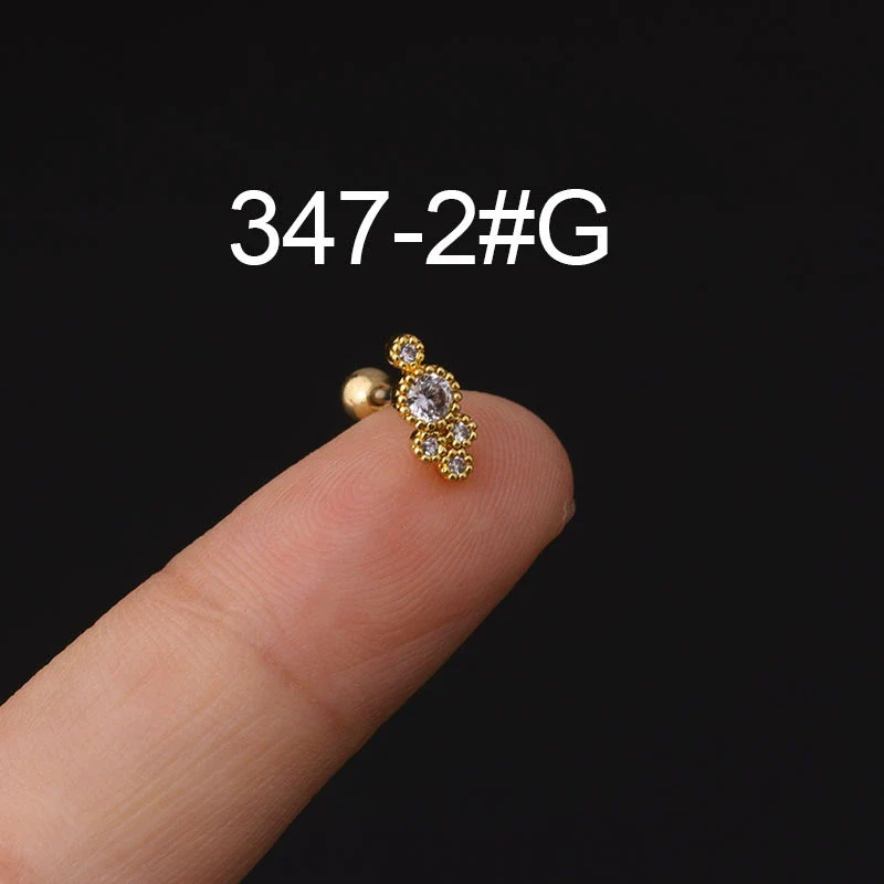 Stainless Steel Microinlaid Zircon Screw Ball Ear Nail Electroplated Fashion Earrings - Image 14