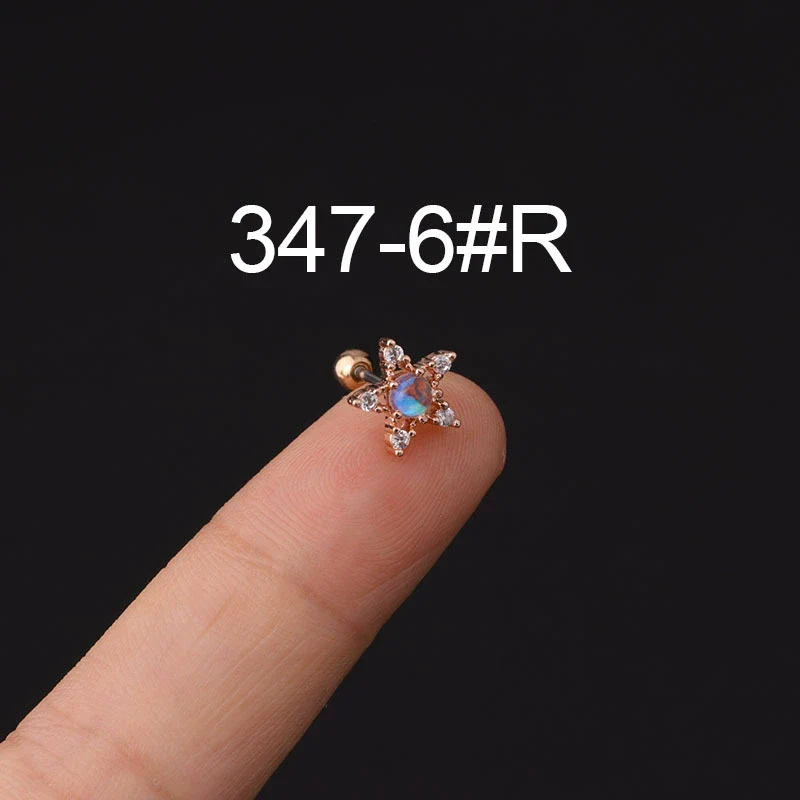 Stainless Steel Microinlaid Zircon Screw Ball Ear Nail Electroplated Fashion Earrings - Image 26