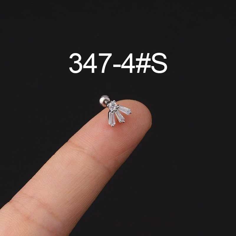 Stainless Steel Microinlaid Zircon Screw Ball Ear Nail Electroplated Fashion Earrings - Image 8