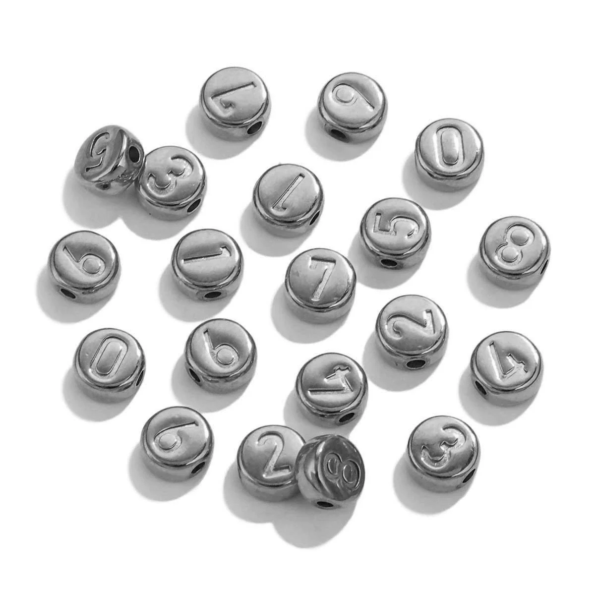 Stainless Steel Minimalist Beaded Bracelet Diy Accessories With English Letters And Numbers Electroplating - Image 6