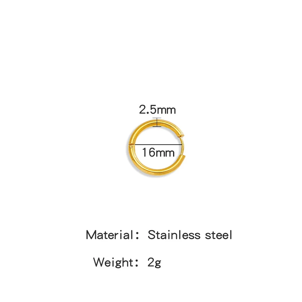 Stainless Steel Minimalist Geometric Ring Hoop Earrings And Ear Buckles Electroplated Diy Accessories - Image 10