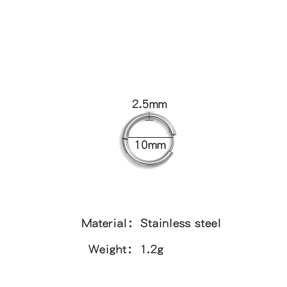 Stainless Steel Minimalist Geometric Ring Hoop Earrings And Ear Buckles Electroplated Diy Accessories - Image 12